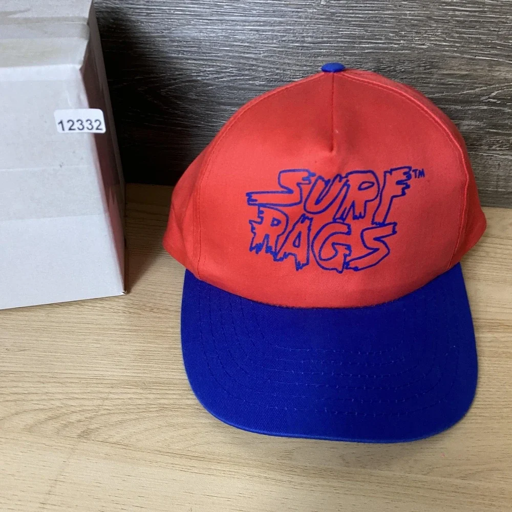 Surf Rags Hat Cap Snap Back Red Blue Graphic Adjustable Mens Skater Streetwear‎